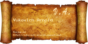 Vukovich Arnold névjegykártya